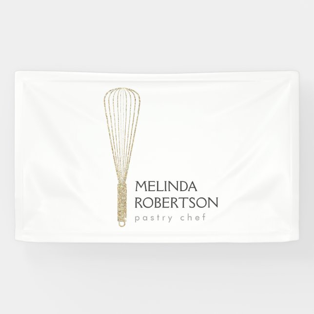 Bannière de la Parties scintillant d'or Whisk Bake (Horizontal)