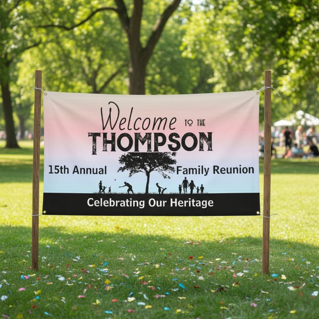 Bannière de la réunion de famille Pastel (Shades of Pastel Family Reunion Banner)