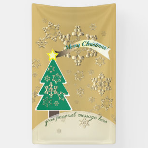 Bannière de la scène de l'arbre de Noël en bron