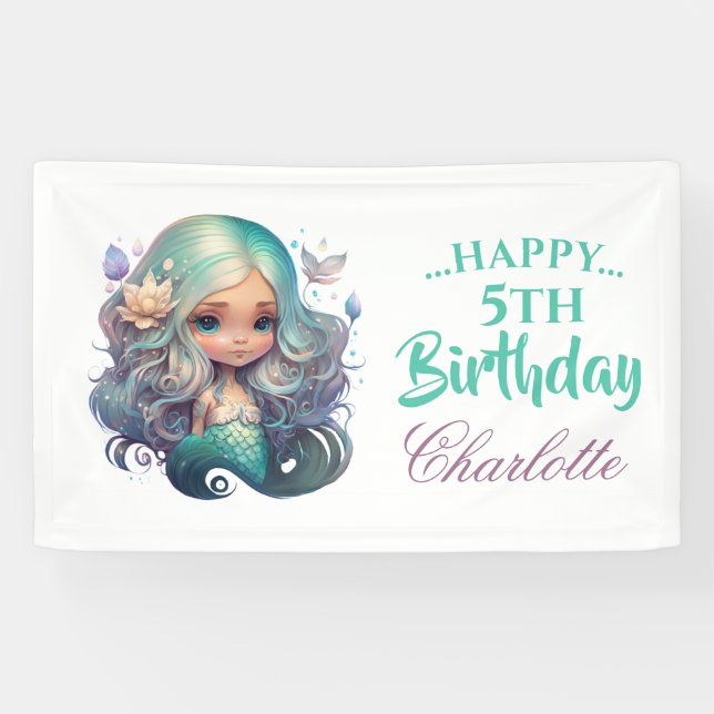 Bannière de la sirène d'anniversaire (Horizontal)
