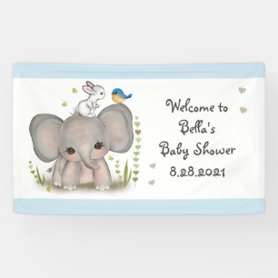 Bannière de la soirée Baby shower Cute Elephant
