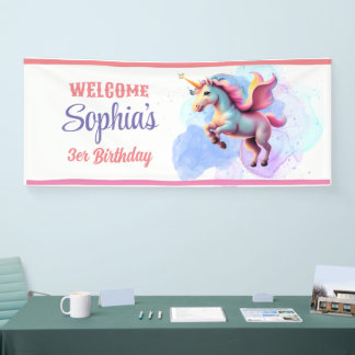 Bannière de la soirée de bienvenue magique Unicorn