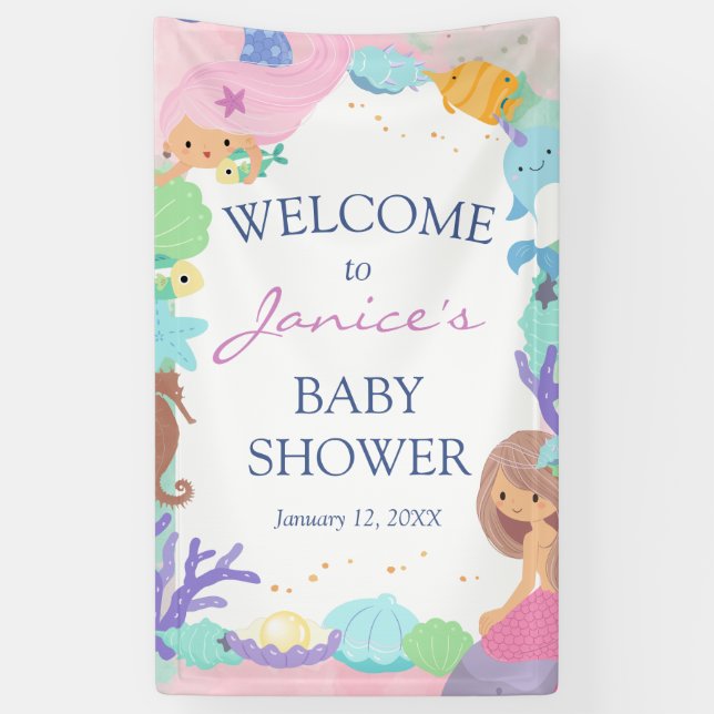Bannière de l'Affiche de bienvenue de petite sirèn (Vertical)