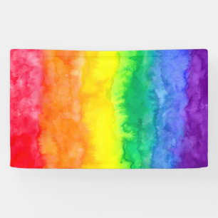 Bannière de lavage à l'aquarelle arc-en-ciel