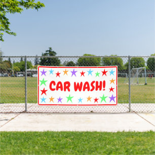 Bannière de lavage de voiture colorée