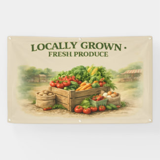 Bannière de légumes frais de la ferme et d'œufs de