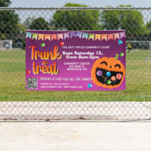Bannière de l'événement Trunk or Treat avec un pan