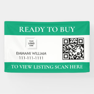 Bannière de maison ouverte avec code QR pour l'imm