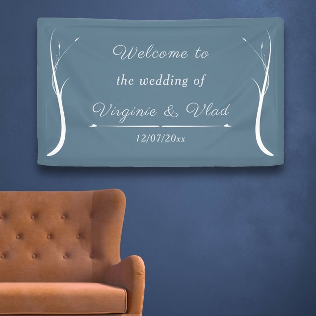 Bannière de mariage bleu poussiéreux (Dusty Blue Wedding Banner)