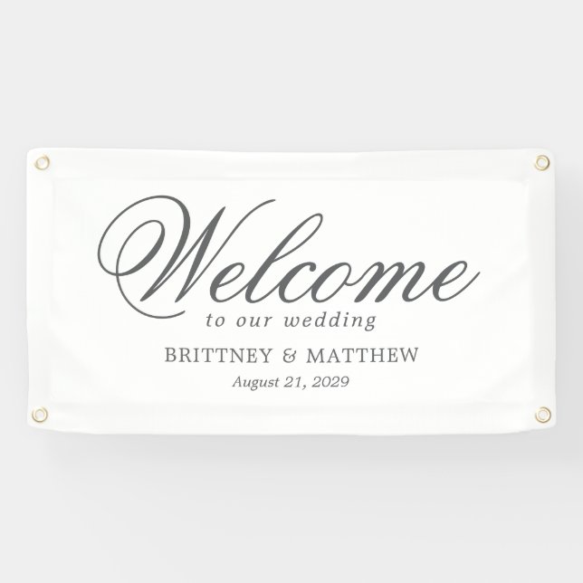Bannière de Mariage de bienvenue de script formel (Horizontal)