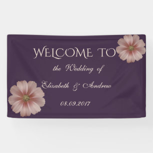 Bannière de mariage élégante et romantique à motif