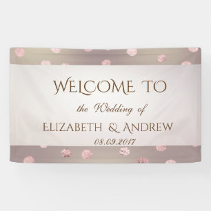 Bannière de mariage élégante et stylée en confetti