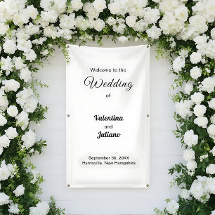 Bannière de mariage en portrait noir et blanc