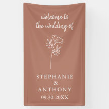 Bannière de Mariage Fleur sauvage en terre cuite