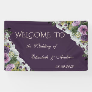 Bannière de mariage Fleurs Élégantes Modernes Roma