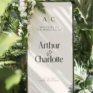 Bannière de mariage personnalisée, Bienvenue en pl