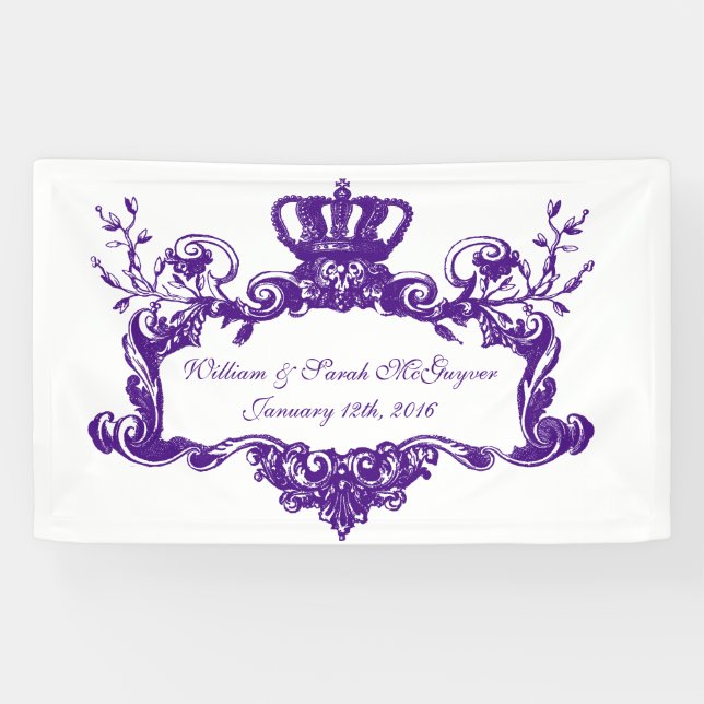 Bannière de Mariage Régal Élégante Personnalisée (Horizontal)