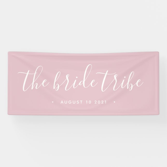Bannière de Mariage rose pâle de la tribu Mariée (Horizontal)