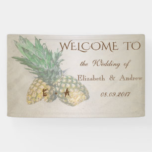 Bannière de mariage Tropical Beach, Ananas