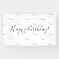 Bannière de nom d'anniversaire pourpre personnalis