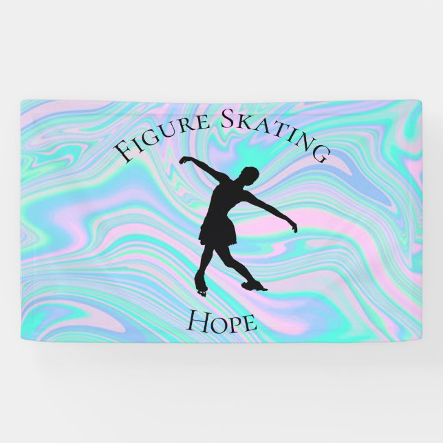 Bannière de patinage artistique avec son nom! (Horizontal)