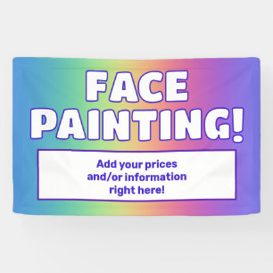 Bannière de peinture de visage arc-en-ciel