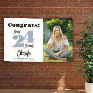 Bannière de photo de diplômé félicitations 2024 Bl