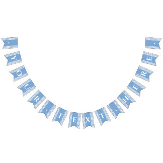 Bannière de pique-nique En vichy Monogramme bleu