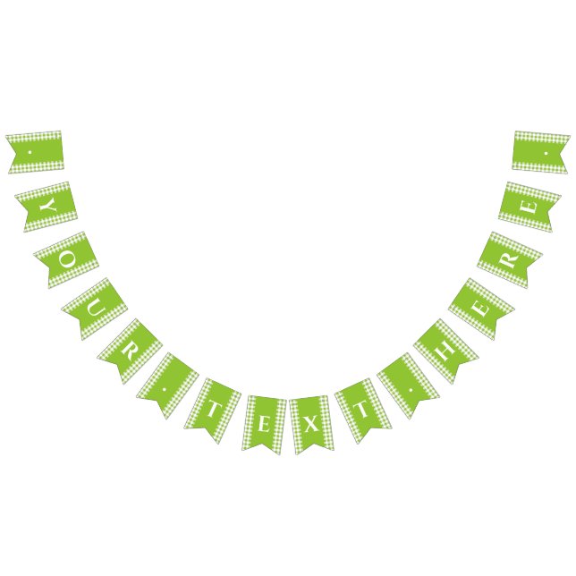 Bannière de pique-nique Green En vichy Monogramme (Tout)
