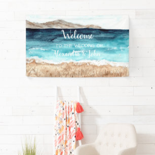 Bannière de plage Mariage de bienvenue