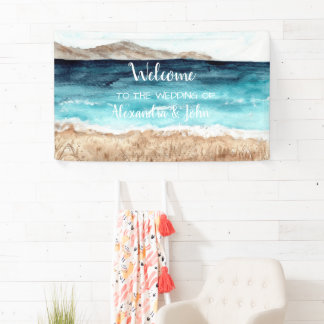 Bannière de plage Mariage de bienvenue