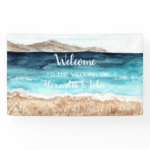 Bannière de plage Mariage de bienvenue