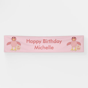 Bannière de poussette d'anniversaire rose personna