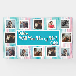 Bannière de proposition de mariage avec photos 'Vo