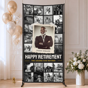 Bannière de retraite personnalisée, collage de pho