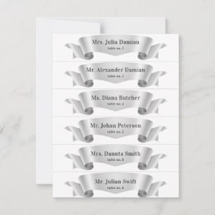 Bannière de ruban en soie Mariage Cartes de place