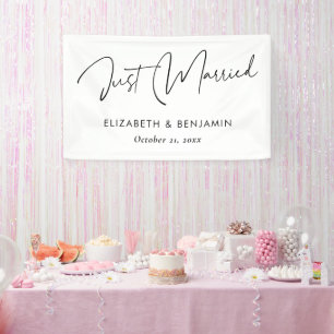 Bannière de script moderne "Just Married" - Person