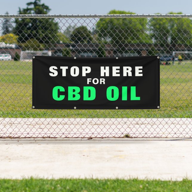 Bannière de signalisation externe CBD Oil Business (En situation)
