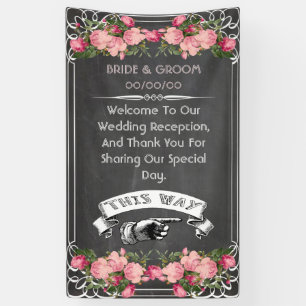 bannière de tableau noir de mariage