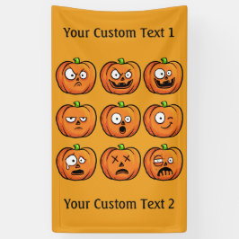 Bannière de texte personnalisé Halloween Citrouill