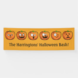 Bannière de texte personnalisé Halloween Citrouill