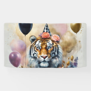 Bannière de tigre d'anniversaire