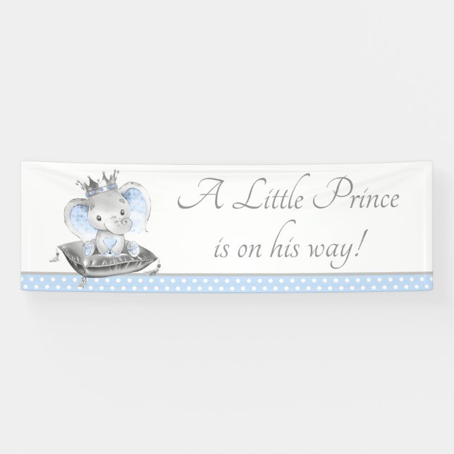 Bannière de toile de fond de Baby Shower Prince él (Horizontal)