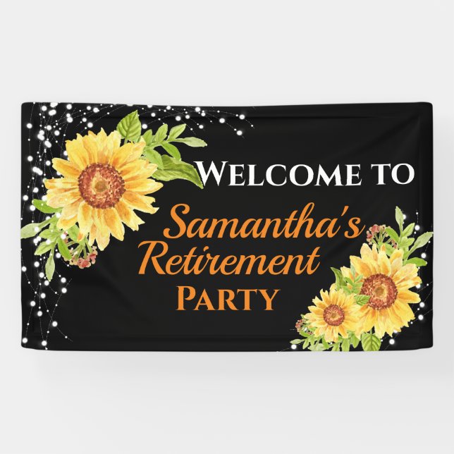 Bannière de tournesol floral du parti de retraite  (Horizontal)