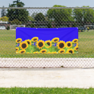 Bannière de tournesols couleurs drapeau ukrainien 