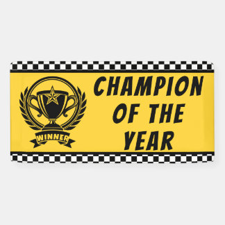 Bannière de vainqueur champion de l'année | Trophé