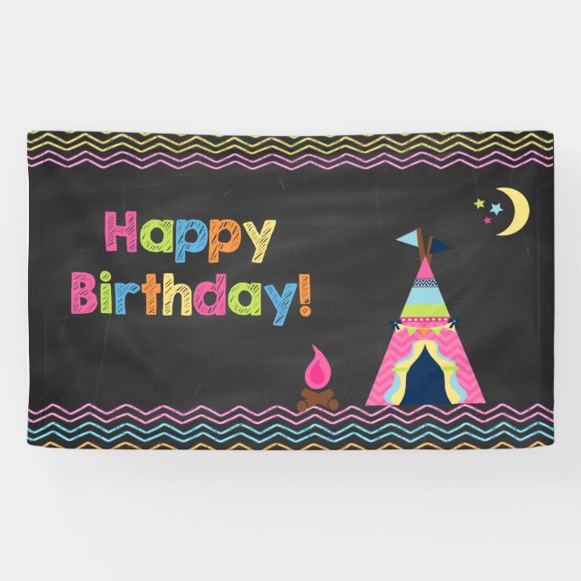 Bannière de vinyle pour l'anniversaire de flammes (Horizontal)