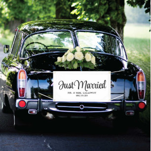 Bannière de voiture mariée