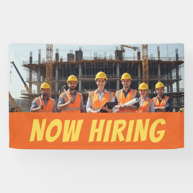 Bannière d'embauche du chantier - personnalisable (Horizontal)