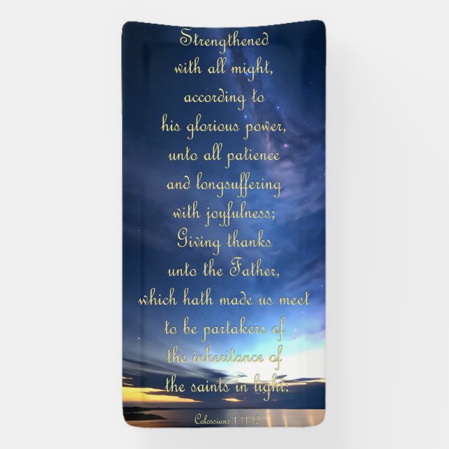 Bannière d'encouragement - Colossiens 1:11-12 (Verticale)
